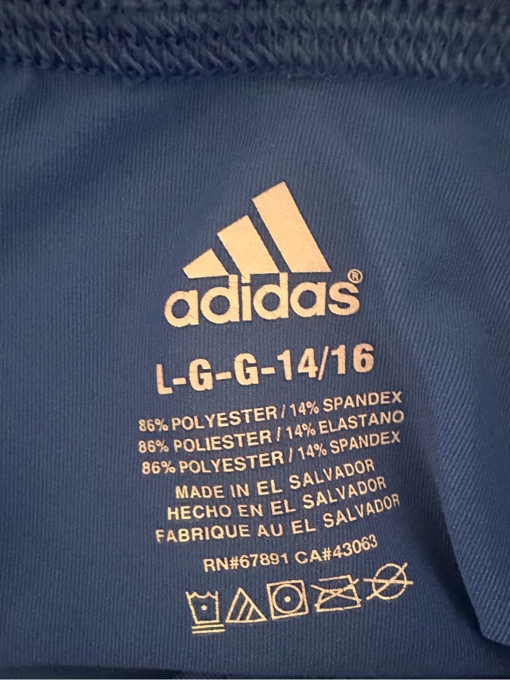 adidas Navy Blue Athletic Tee with White Logo Print